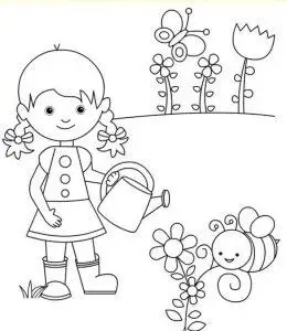 植树节填色简笔画大全