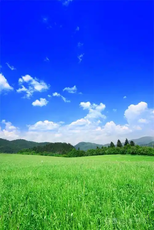 田园风光青山蓝天白云