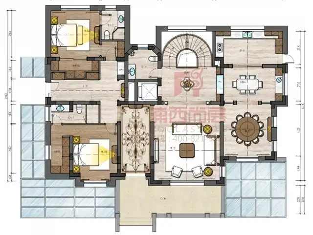 中星红庐360平米独栋别墅装修设计(点击图片查看大图) 中星红庐360