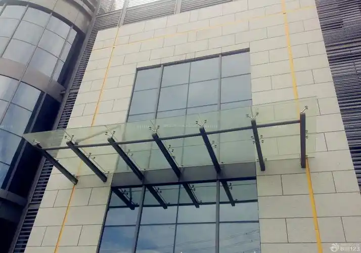 办公大楼玻璃雨棚装修效果图