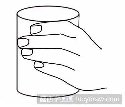 简笔画教程:教你画握着杯子的手