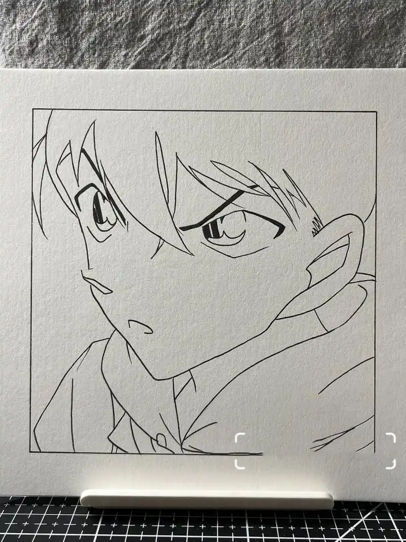 手绘|名侦探·工藤新一 附线稿过程 工藤新一出战   ——— 画纸:荷兰