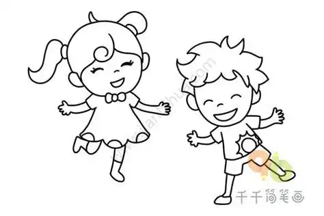 小男孩简笔画图片大全 调皮小男孩简笔画图片大全