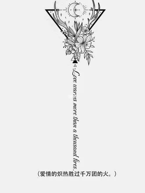 新一轮女生的脊骨纹身