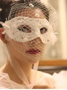 白色唯美仙系万圣节羽毛蕾丝假面舞会派对聚会面具蒙面半脸流苏女