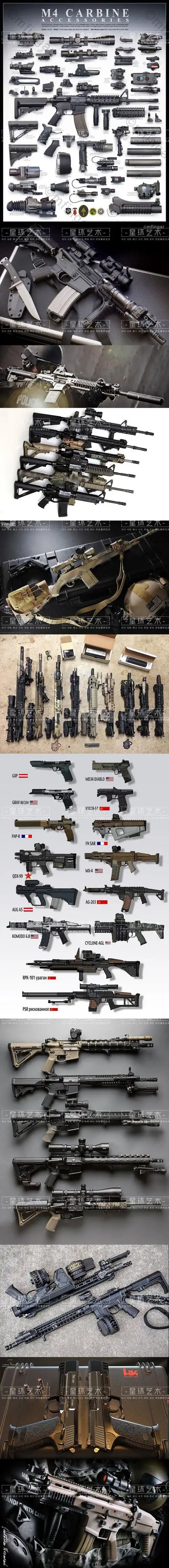 真实现代军事武器 枪械步枪 素材参考 画集 游戏 资料 原画 图集-淘宝