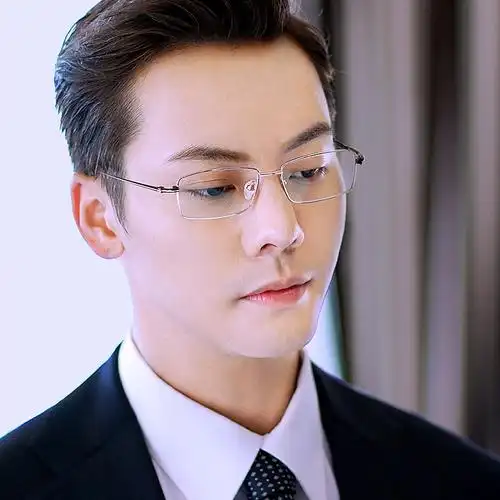 陈伟霆同款金丝边防辐射抗蓝光眼睛男可配有度数潮流方框眼镜近视