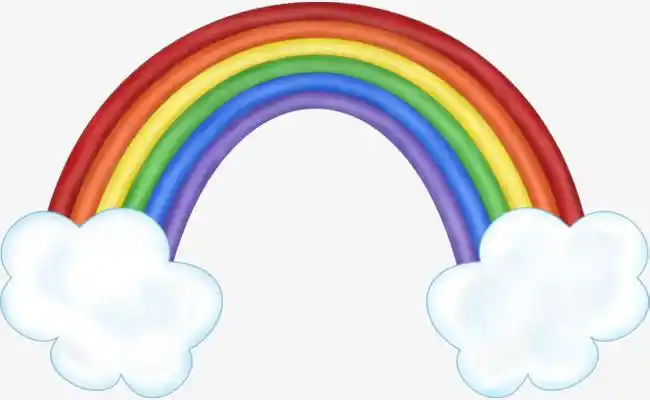 七色七彩卡通彩虹白云可爱免扣装饰元素素材