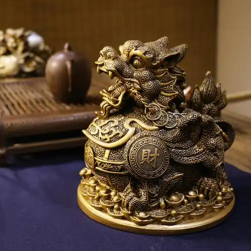 貔貅招财摆件家用入户旺财守财貔恘一对办公室古董皮丘转运财运