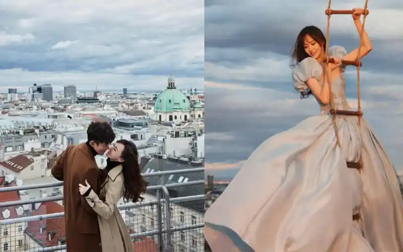 唐嫣晒罗晋视角庆生,穿近三万元外套打扮少女,开心分享私藏婚纱照