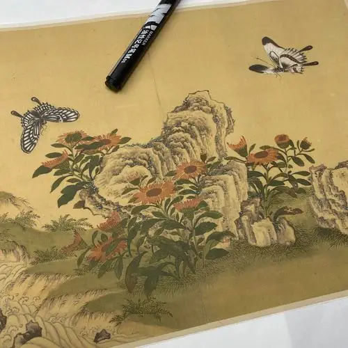 清蒋廷锡百蝶工笔花卉蝴蝶国画真迹微喷复制国画