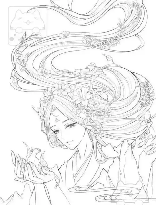 古风汉服人物手绘线稿|绘画|白描|线描|古体诗_网易订阅