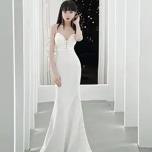 抹胸晚礼服结婚婚纱性感时尚长款连衣裙宴会名媛裙子高端大气裙子