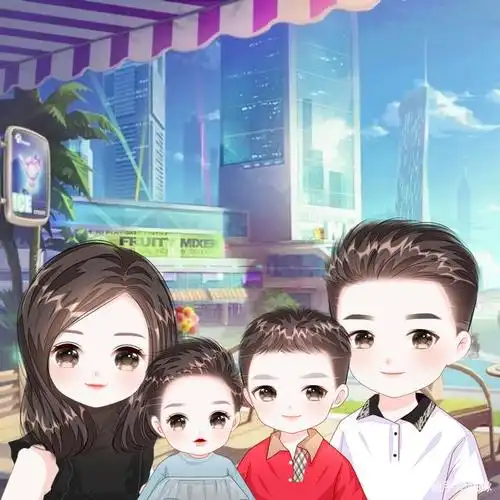 找到生活的乐趣,精致一家三口,四口,五口全家福头像