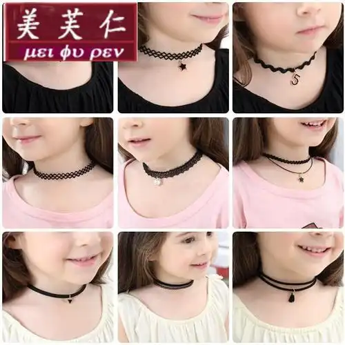 儿童锁骨链套装女童项链饰品女孩百搭颈链首饰宝宝脖颈链小孩项圈定制