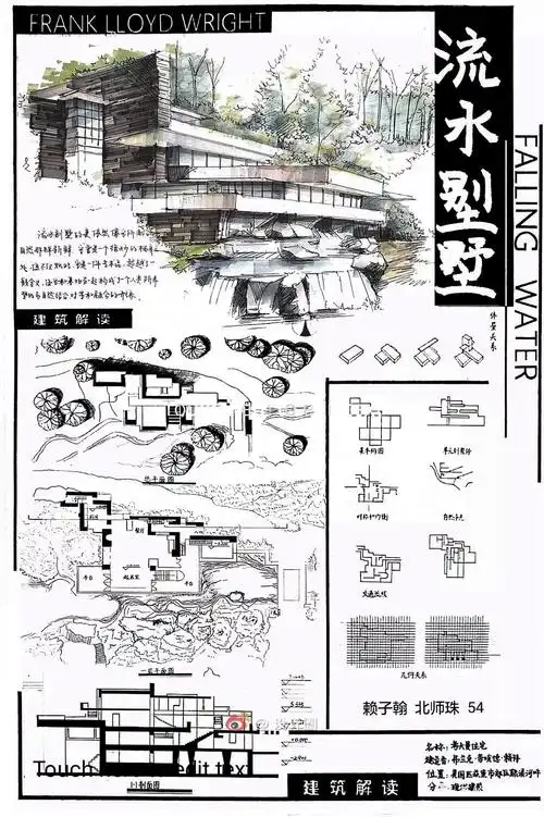 史上最全流水别墅手绘与快题100p
