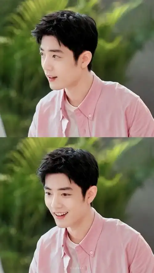 肖战直播##肖战粉色衬衫