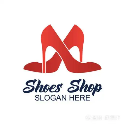 鞋店,鞋店徽,你们的口号的文本空间 / 时尚商务的标记线.矢量图