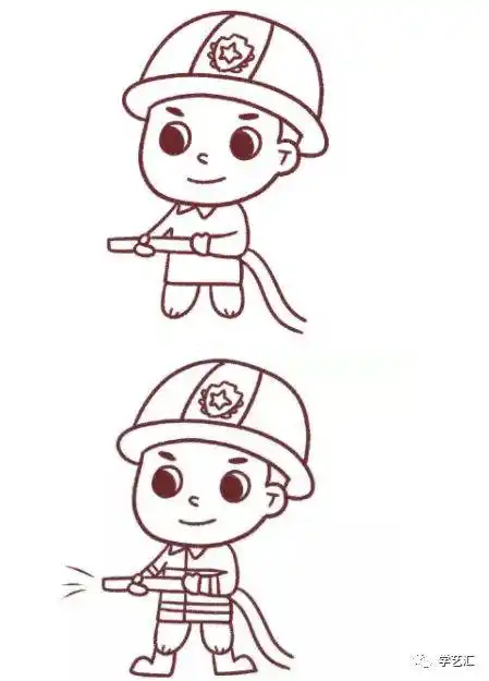 嗯哼,小海绵纷纷"扮演"的消防员,你知道怎么画出来吗?