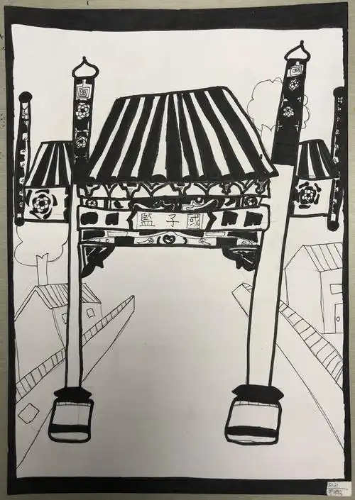四12班《画牌楼》作品欣赏!