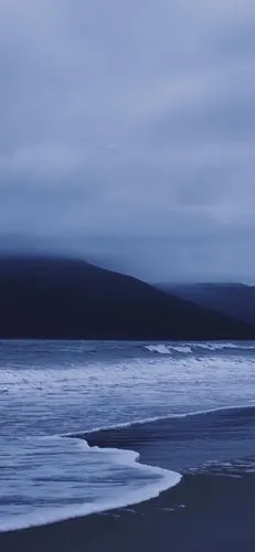 手机壁纸|深蓝色系|雾霾|月色|海浪