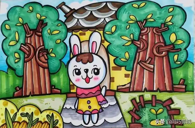 绘画作品图片大全马克笔(9～12岁儿童画美术一步一步教)