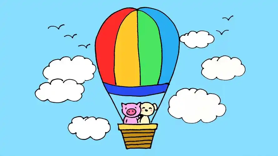 热气球怎么画简单又漂亮