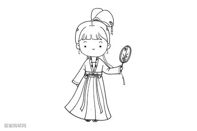 古装小女孩简笔画画法教程古代女子怎么画古代女子简笔画画法步骤教程