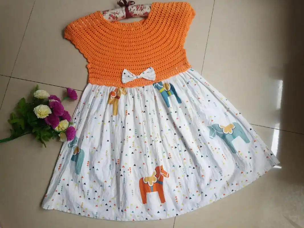 手工编织,孙女的公主裙 - 抖音