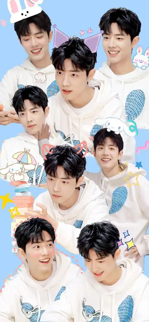 肖战氛围感拼接锁屏壁纸