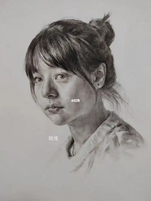 绘画  #丸子头  #美术生  #美术生集训  #美术  #素描头像  #美术