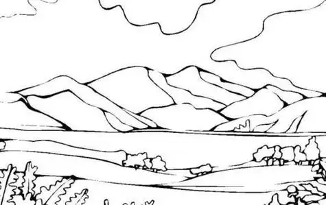 简笔画大山 简笔画大山和树林