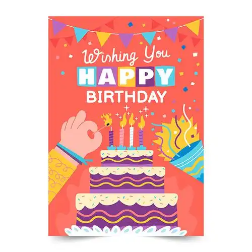 生日贺卡矢量模板_素材cnn