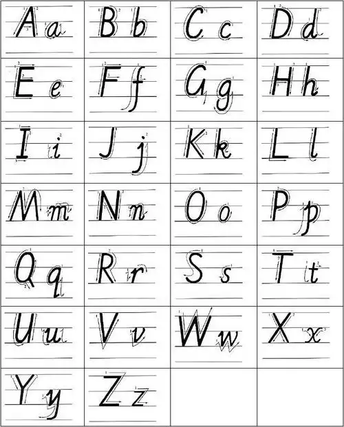 英文字母26个书写标准及练习