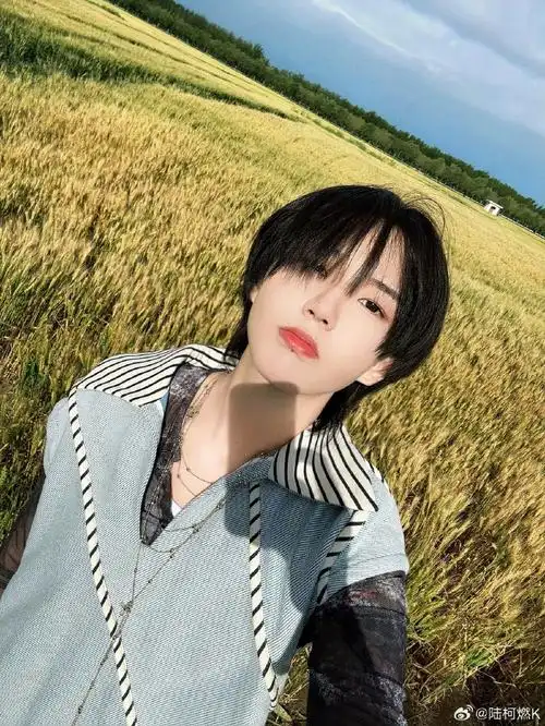 陆柯燃粉色鱼鳞片上衣##陆柯燃路演生图状态