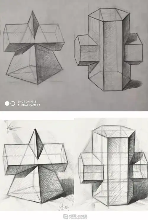 《组合几何体—素描速写美术绘画入门练习》by 用户5021