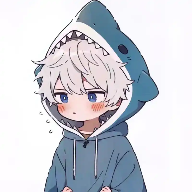 小鲨鱼可爱头像.#夏日滤镜 #动漫情头 #优质头像 #q版人 - 抖音