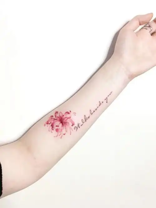 9张寓意思念的彼岸花纹身图片