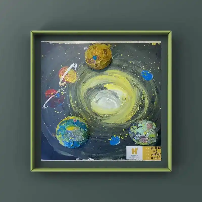 《宇宙星球》低幼水粉,玩的不亦乐乎! #绘初色艺术 #少儿美 - 抖音