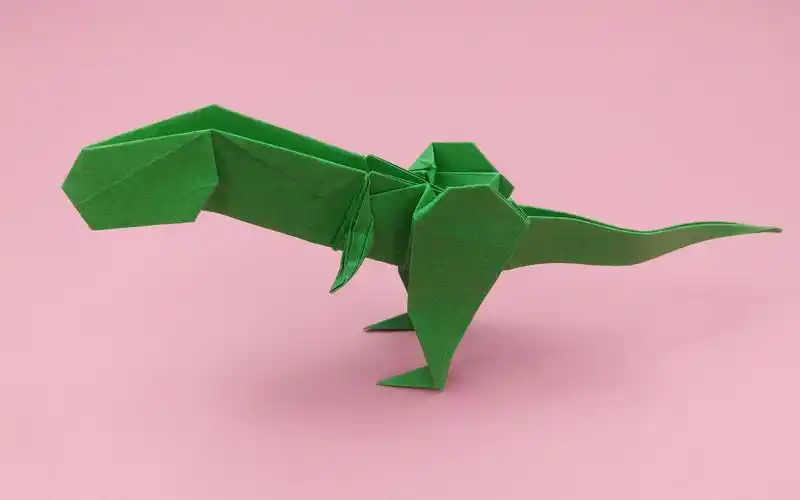 教你折霸王龙恐龙,材料只需一张纸,手工折纸diy教程