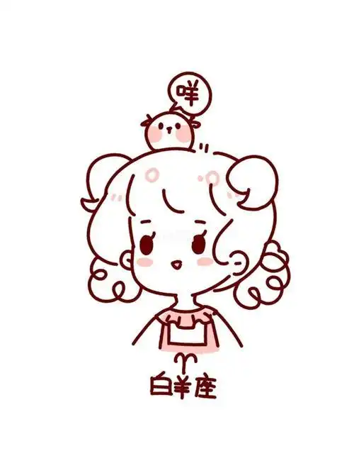 12星座简笔画糖霜饼干卡通素材·12星座古典12星座线描手绘卡通人物图