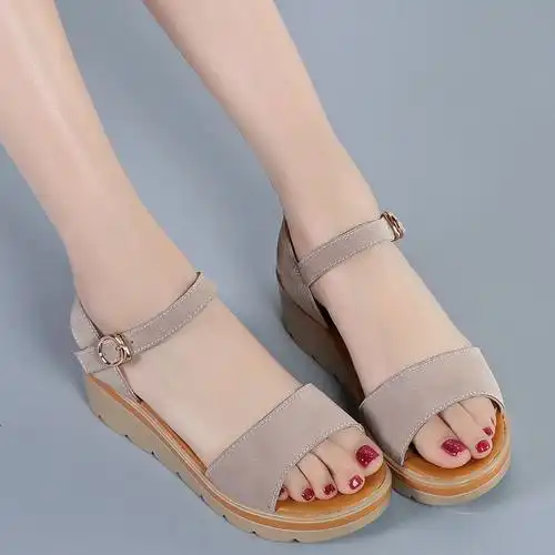 学生舒适新款夏季真皮凉鞋女鞋平底