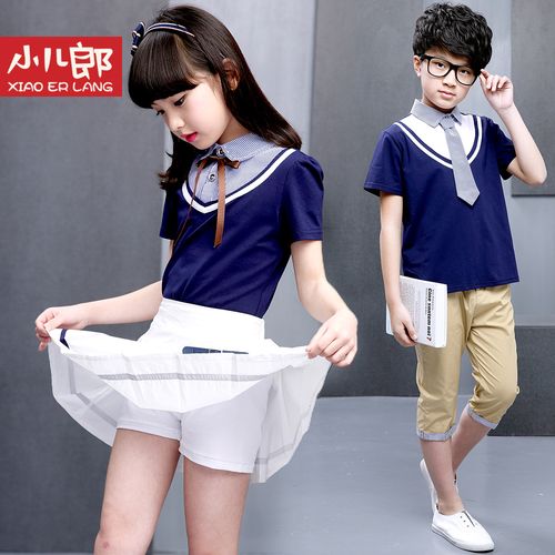 幼儿园园服夏装全棉学院风韩国夏天班服韩版短袖女校服套装小学生
