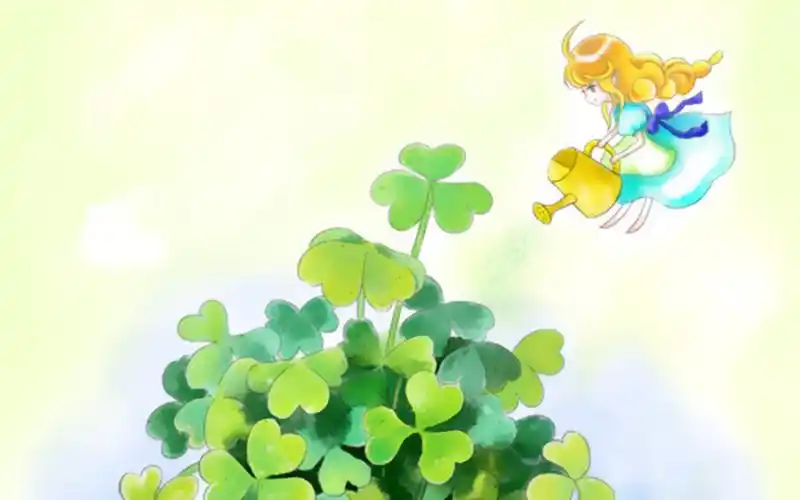 春天四叶草卡通动漫图片壁纸