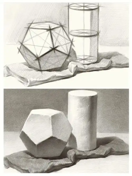 初学者素描静物几何体