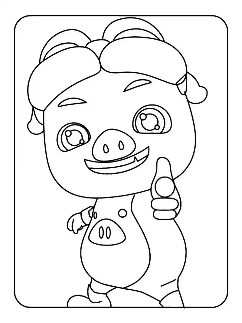 99猪猪侠|简笔画涂色素材120张可打印  火遍全网的动画,猪猪侠简笔