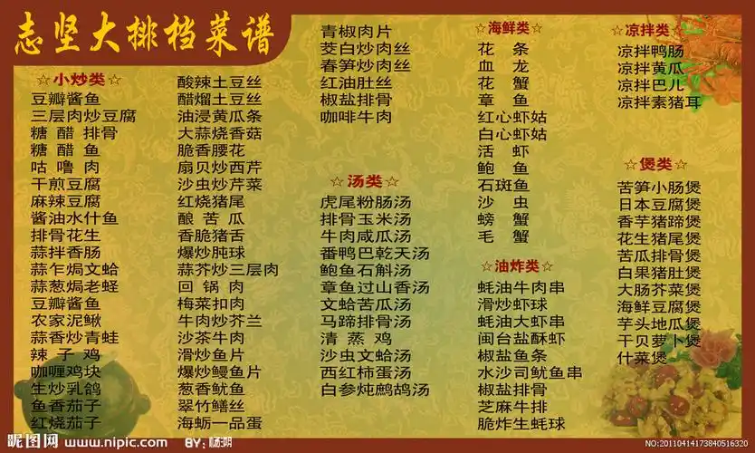 大排档菜谱源文件__菜单菜谱_广告设计_源文件图库_昵图网nipic.com