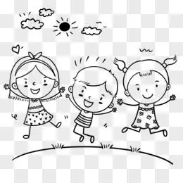 手绘儿童人物简笔画装饰元素