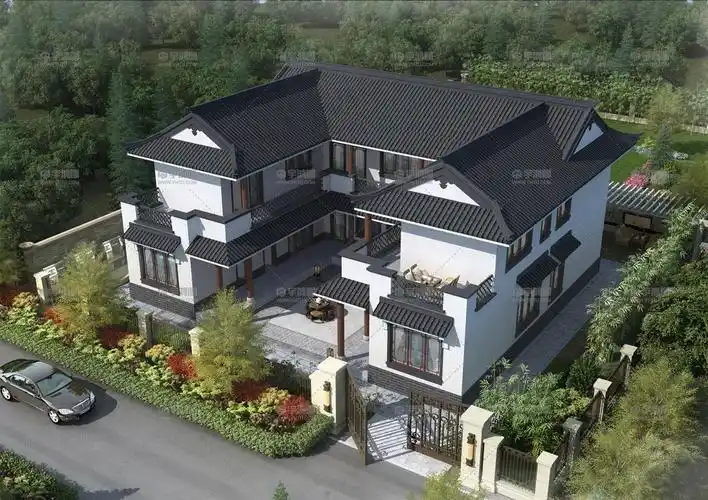 回农村盖一套中式四合院别墅气质古朴真正的中国式豪宅