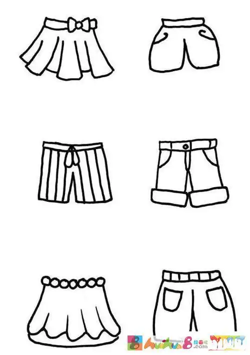 幼儿园简笔画衣服裤子